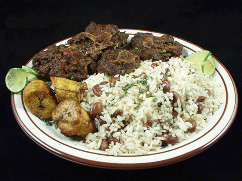 ethnicfoodblog:Oxtail, sweet plantains and rice with beans~ Jamaican  Food