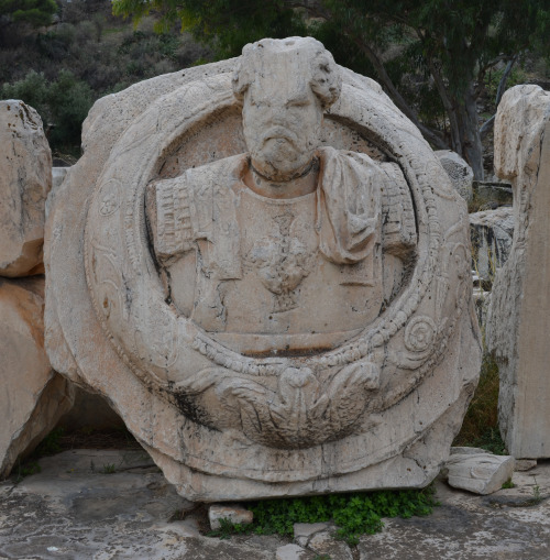 greek-museums:Archaeological Site of Eleusis:A giant medallion that would have decorated the pedimen