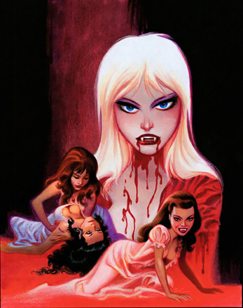 Yutte Stensgaard from «Lust for a Vampire» (1971) by Bruce Timm. From hand-drawn video box he did aw