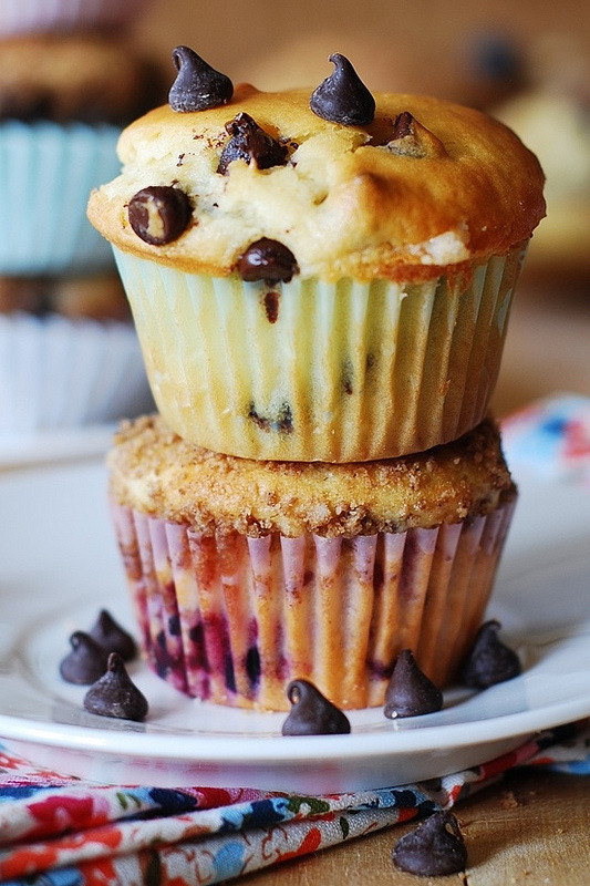 nom-food:  Greek yogurt chocolate chip muffins