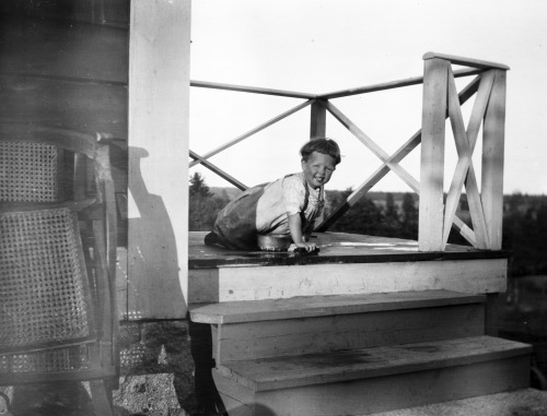 Inga Tegner scrubbing the stairs, 1910, Sweden.