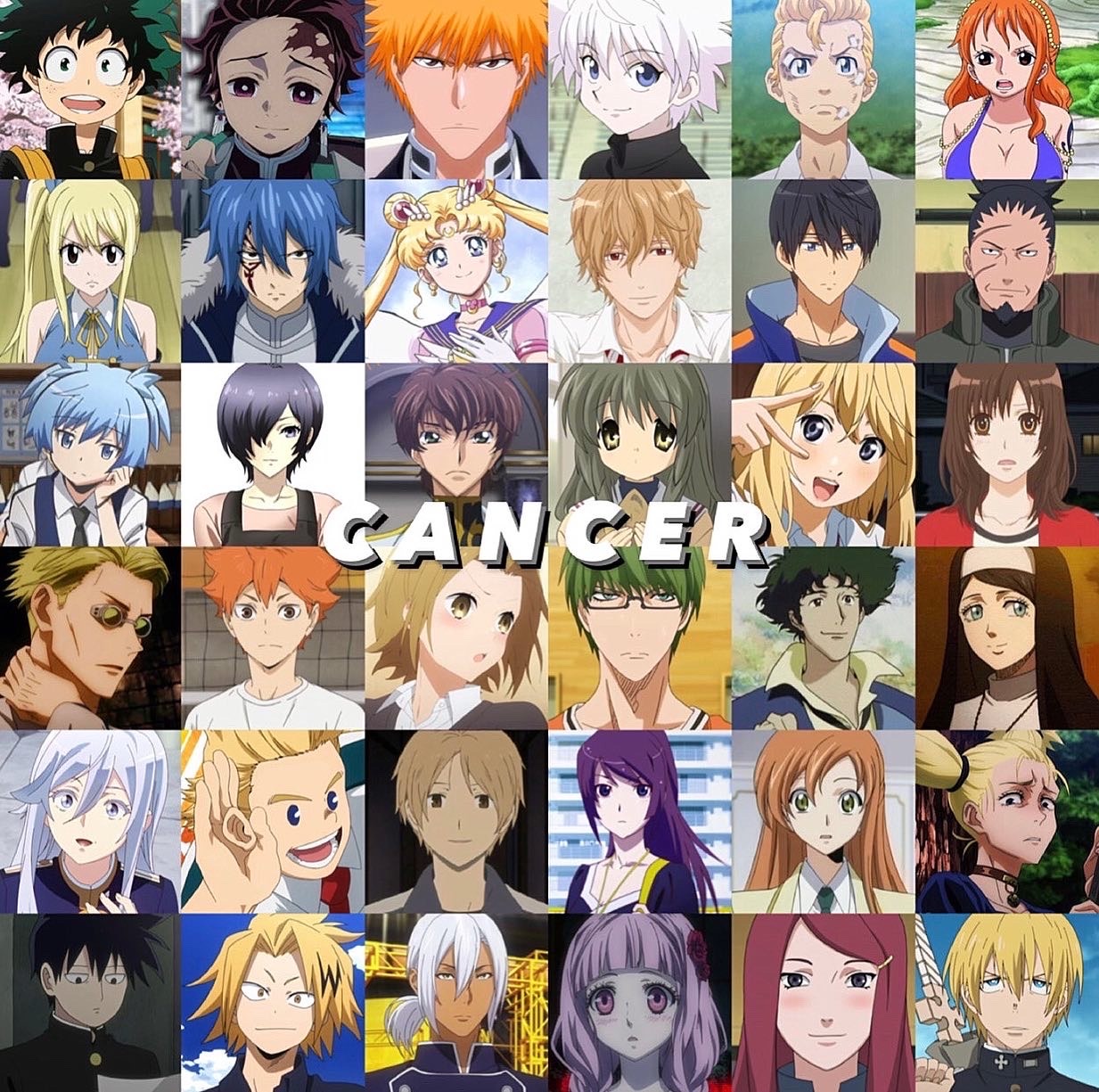 25 BEST Cancer Anime Characters