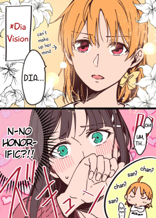 ✧･ﾟ: *✧ Dia Vision ✧ *:･ﾟ✧♡ Characters ♡ : Dia Kurosawa ♥ Chika Takami♢ Anime ♢ : Love Live! Sunshin