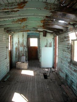 theartsofrust:  abandoned caboose interior, Rhyolite, Nevada 