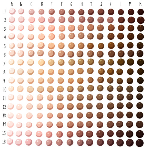 Porn Pics thelizalot:  Skin tone swatches, for use