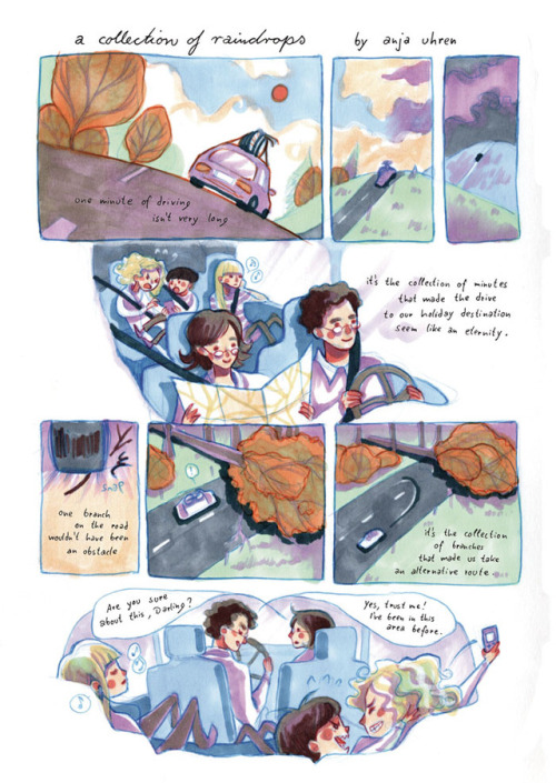  2 sample pages from the 13 page comic ‘a collection of raindrops’ which is my contribut