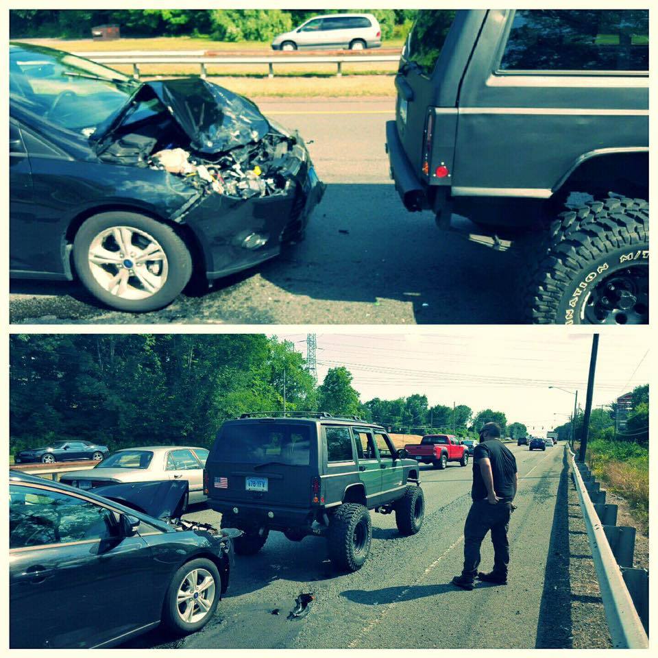 jeep-nation:  jeep killed a car  Jeep is all like &ldquo;bruh i ain&rsquo;t