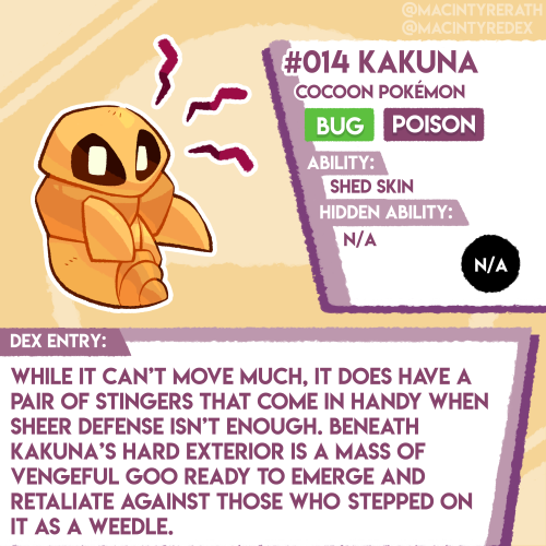 New Pokédex entry added!No.014 Kakuna