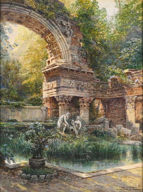 loumargi: Friedrich-Frank-Austrian-1871-1945-The-Roman-Ruins-in-Schönbrunn