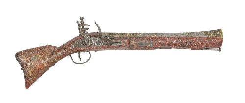 A lovely and colorful Indo-Persian flintlock blunderbuss, 19th century.