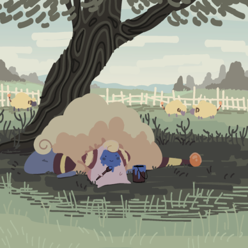 ohcorny:mareep ended up being the theme for this set…… what can i say i love those sheeps