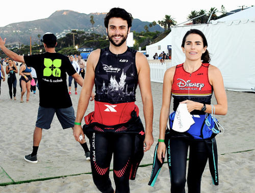 Conrad Ricamora, Karla Souza and Jack Falahee participate in the Nautica Malibu Triathlon on Septemb