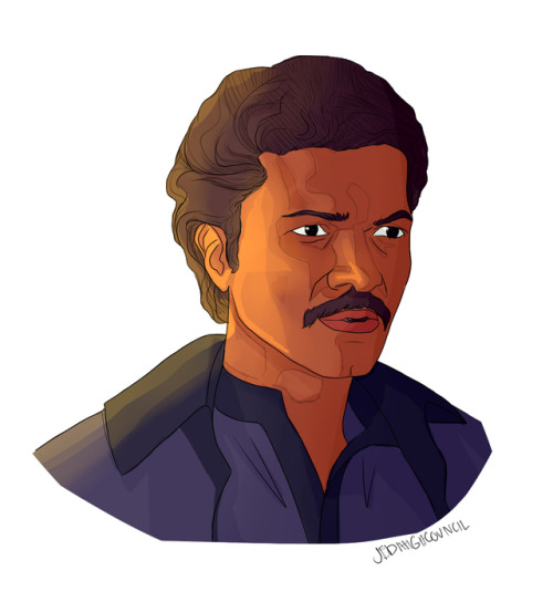 jedihighcouncil:a quick colour practice thing (??) before school because I love Lando a lot