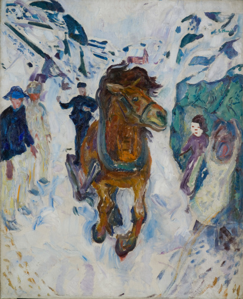 Galopperende hest = Galloping HorseEdvard Munch (Norwegian; 1863–1944)1910–12Oil on canvas Munch-Mus