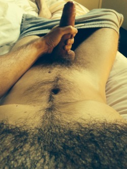 gob-smack:  Looking down my body, hand on my cock. Follow me for more pics 