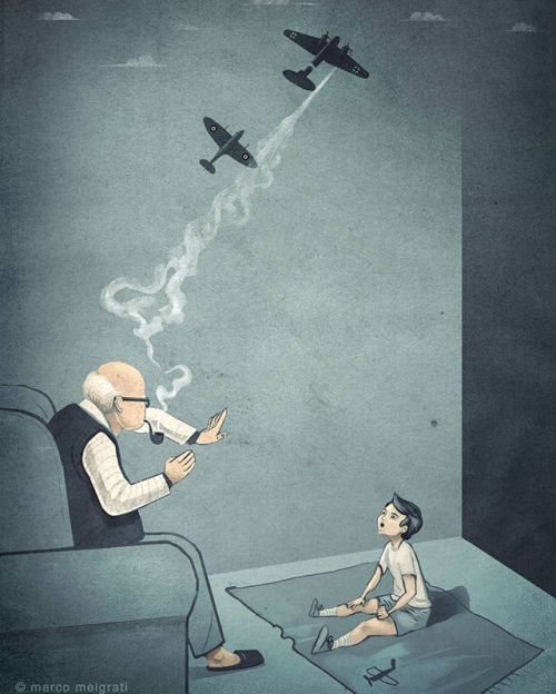 curvethemoonshine:dave-mech:Grandpa. By Marco Melgrati yes…