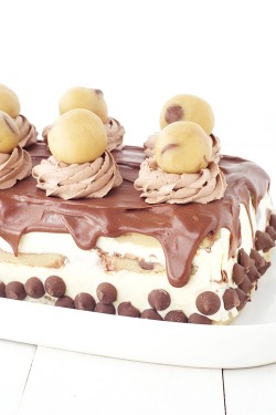 chefthisup:  Cookie Dough Ice Cream Layer Cake. Get the recipe here &gt;&gt; http://bit.ly/1KsoL1R 