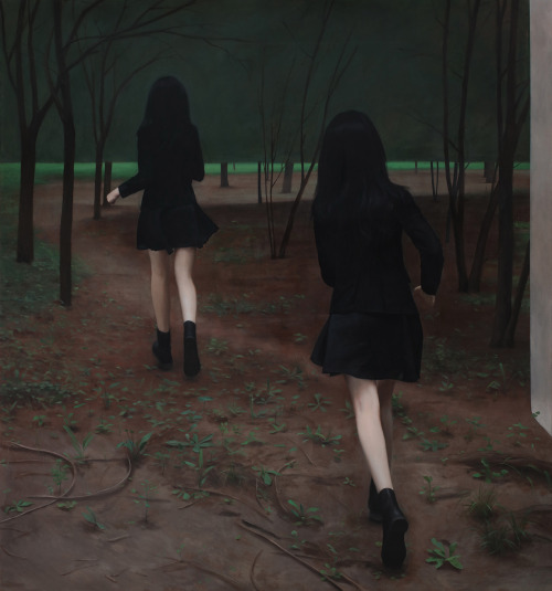 terminusantequem:  Xue Ruozhe (Chinese, b. 1987), ON THE OTHER SIDE, 2021. Oil on linen, 200 x 215 cm