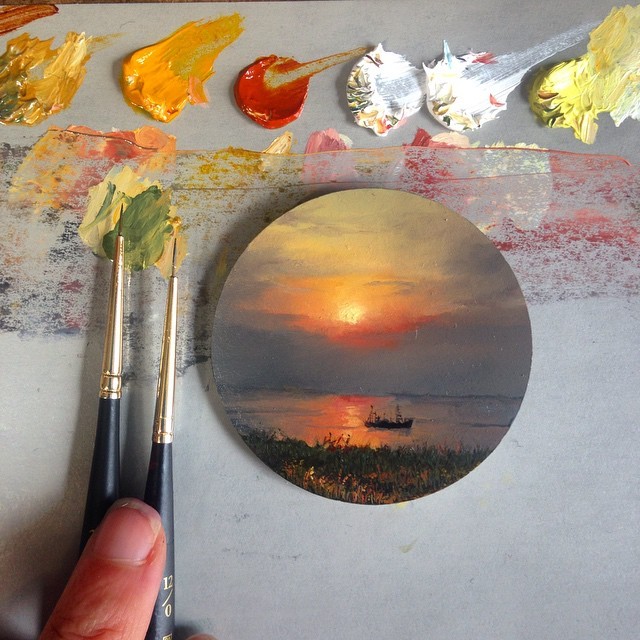 wordsnquotes:  Stunning Miniature Landscape Paintings by Dina Brodsky Dina Brodsky’s (previously