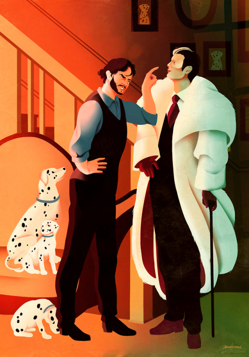 beatricenius: 101 Dalmatians AU. Hannibal sees the potential of a nice new coat in Will’s dogs, but 