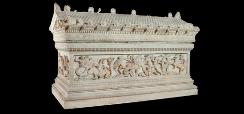 chthoniandreams:The Alexander SarcophagusLate 4th century BC, HellenisticThe Alexander Sarcophagus w