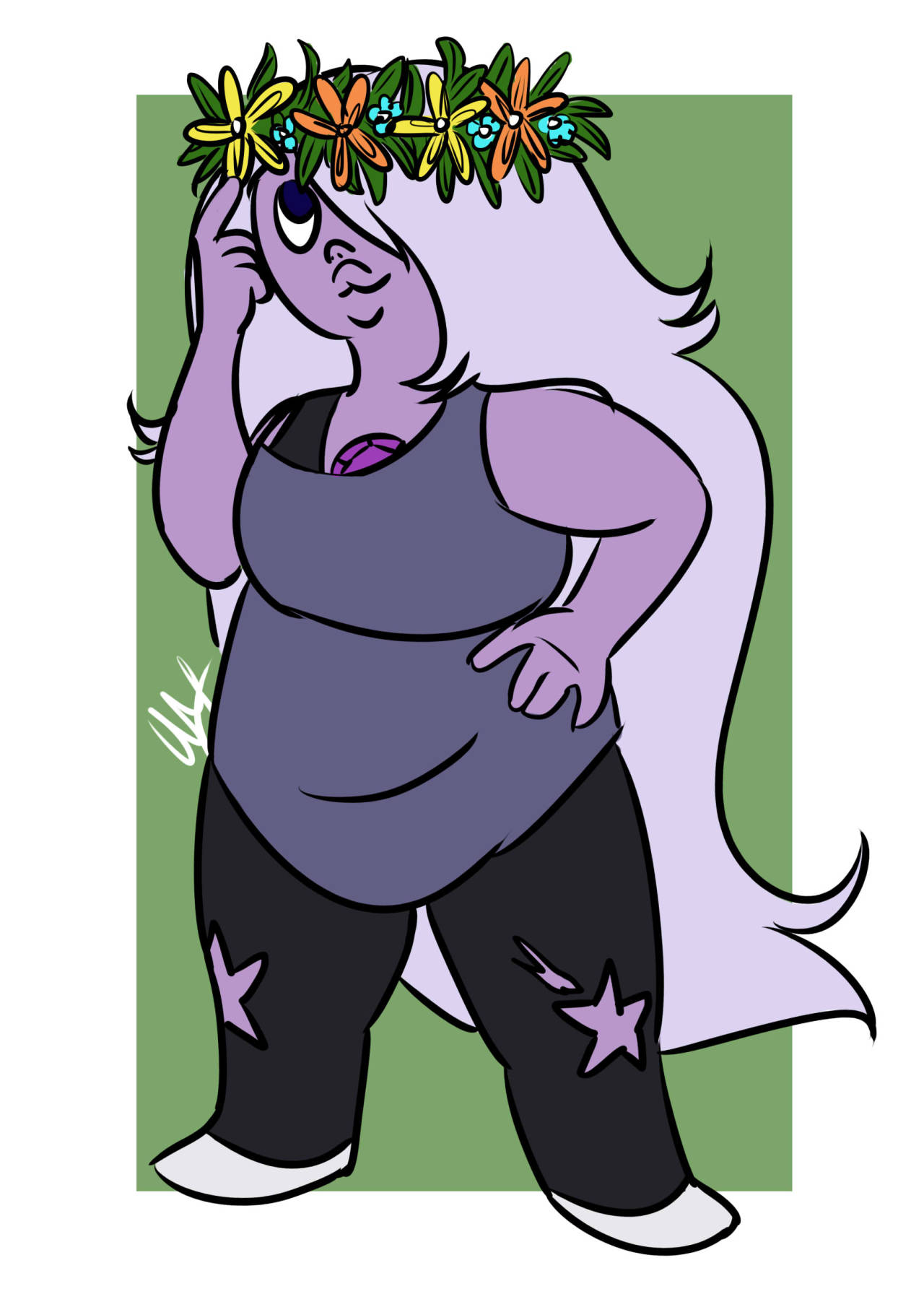 thishereismyartblog:  Crystal gems in flower crowns! I had fun the last time I drew