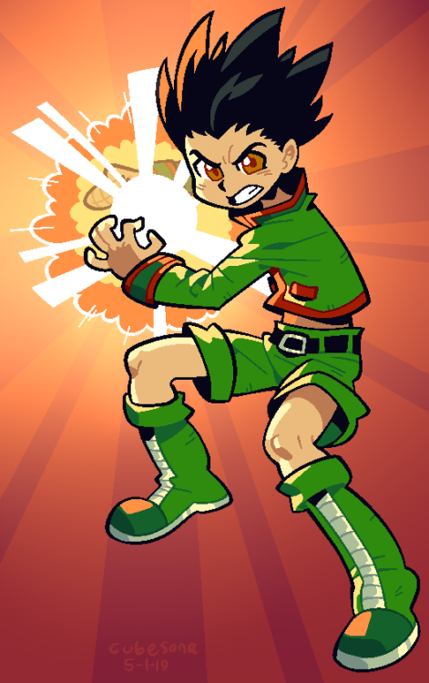 cubesona: Commission for Silverbean on Twitter, of Gon from HunterXHunter. I’ve never seen the