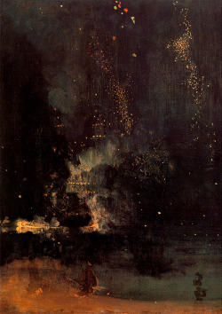 nigra-lux:  WHISTLER, James Abbott McNeill (1834–1903)  Nocturne in Black and Gold The Falling Rocket1875Oil on canvasDetroit Institute of ArtsEd. Orig. Lic. Ed. 