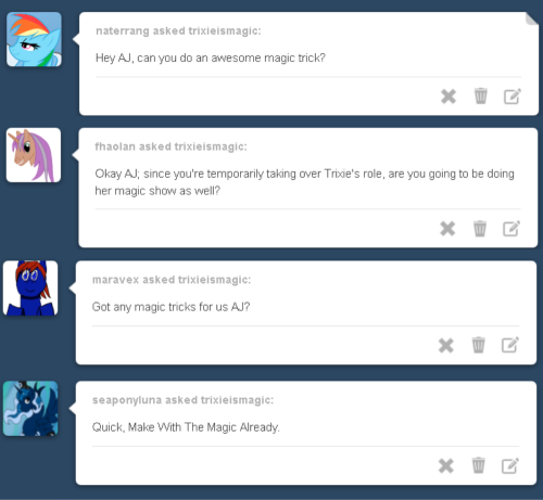 trixieismagic:  It’s MAGIC!  x3 Silly AJ~