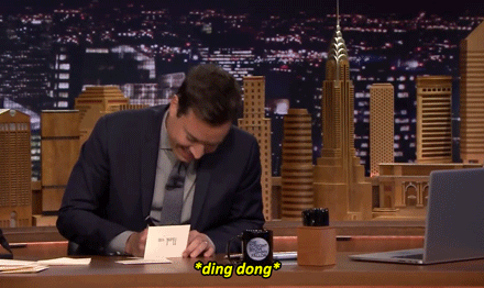 fallontonight:  While Jimmy was writing his Thank You Notes, he got a visit from a pretty persistent salesman… Jimmy wasn’t the only person that night to have a visitor come to the door! 