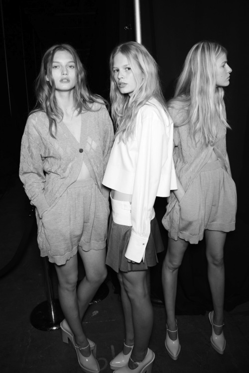 senyahearts:  Backstage at Alexander Wang - S/S 2014 RTW Models: Svetlana Zakharova, Anna Ewers & Louise Parker  