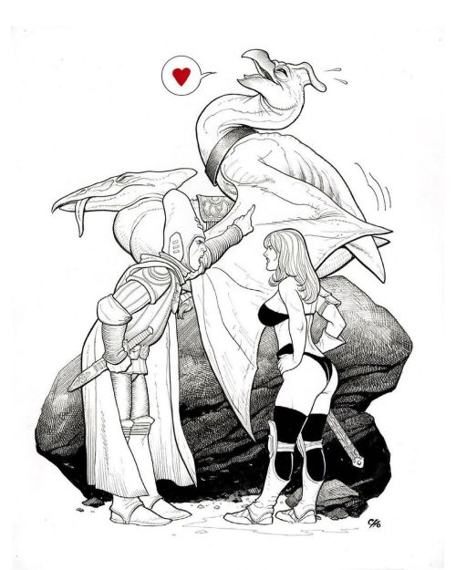 heavymetalmedia:Arzach Meets Taarna by Frank Cho, commission from 2018. @frankchoartist . #frankcho 