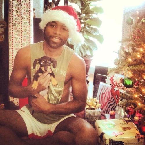 My buddy Marcus with his puppy, Diamond.Merry (belated) Christmas from blackguyswithpuppies!!!!!!