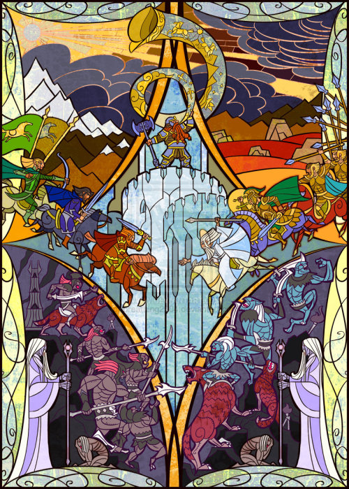 aide-factory:Breathtaking The Hobbit and The Lord of the Rings illustration by Jian Guo also known a