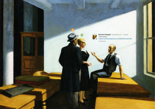 some-awesome-society:  Emoji-nation. part 2. by Nastya Ptichek. Dedicated to Edward Hopper. Check out part 1 here 