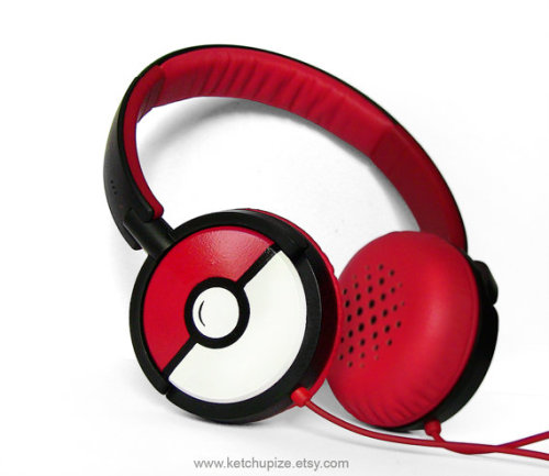 insanelygaming: Pokemon Headphones Available for purchase on Etsy Created by Ketchuprize