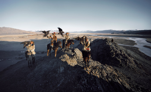 house-of-gnar: Kazakh eagle hunters|Mongolia The Kazakhs are the descendants of Turkic, Mongolic and