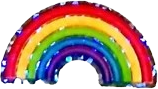 foil sticker of a rainbow.
