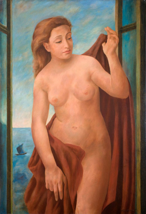 artiebagagli:Ubaldo Oppi - Nudo alla finestra (1932)