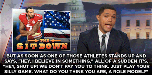 XXX thedailyshow:  Trevor weighs in on NFL player photo