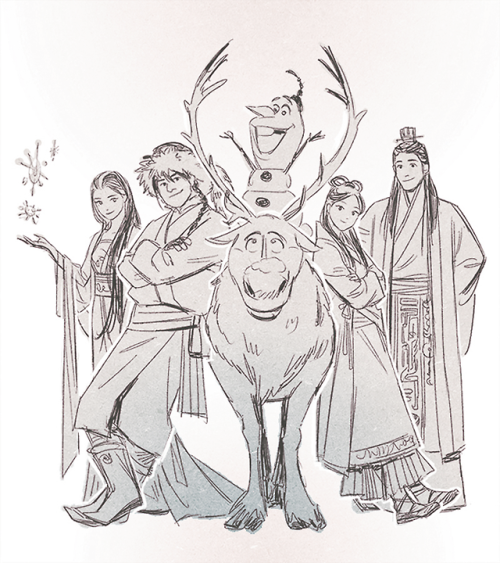 damoclesangel:Frozen, Chinese AU by @archen_