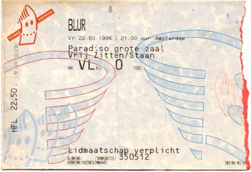 damonalbarn:Various Blur tickets through the years [x]