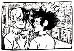 dekuboya:  The OT3 aka Todoroki and Deku being all lovey-dovey and Bakugou just screaming in the background