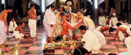 Beggining of Rasa Lila dance, in Govindaji Temple, Imphal, Manipur