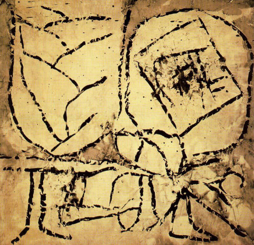 Pierre Alechinsky, Negative and Positive, 1960, Ink on paper mounted on canvas.