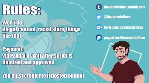 davetasticdave:Hello everyone! commission page is now updated and I look forward to creating some sp