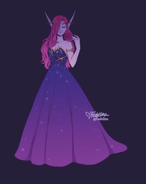 Been meaning to draw all my characters in ball gowns so here&rsquo;s Nori first &lt;3