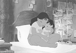 toothlessismypatronus:  Lilo and Stitch + Hugs  ”..because we all need someone by our side be it the worst or the best of times” 