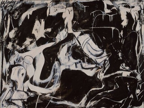 4kronor: marble found in pallazzo de Colonna, Rome, 2013  / Willem de Kooning, Black Untitled, 