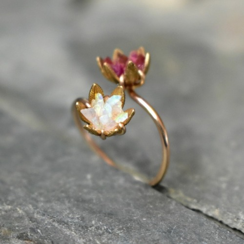 sosuperawesome: Lotus Flower Rings  Gemologies on Etsy  See our #Etsy or #Jewelry tags  